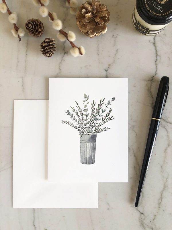 Carte aquarelle bouquet d'eucalyptus