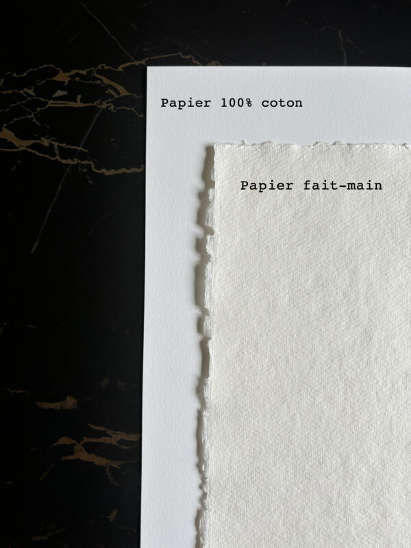 Différence papier fait-main & papier 100% coton