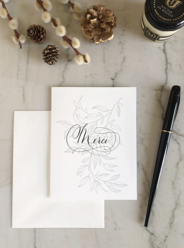 Carte merci sobre et élégante