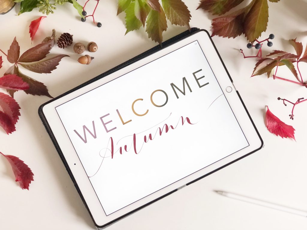 Calligraphie welcome automne